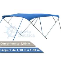 Capota Toldo Nautico 4 Arcos 2,8m Comprimento P/ Lanchas, Barcos de Aluminio e Botes