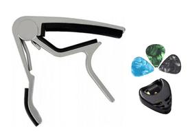 Capotraste Braçadeira Guitarra Violão Prata + acessorios