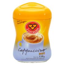 Cappuccino 3 Corações Diet Pote com 150g