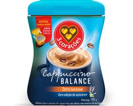 Cappuccino Balance 3 Corações Zero Lactose Zero Açucar 180G - 3 Coracoes
