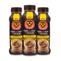 Cappuccino Pronto Três Corações Chocolate Kit 3 Uni 260Ml