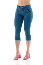 Capri Jeans Feminina Slim com Recorte Bolso Frontal - Arauto Jeans