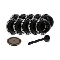 Cápsula De Café De Alumínio Preta Com Tampa De Silicone Reutilizável 100 Vezes Para Café Em Pó