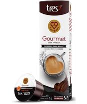 Cápsula de Café Espresso Gourmet Dark Roast TRES 3 Corações