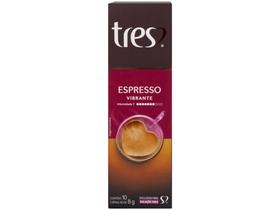 Cápsula de Café Espresso Vibrante TRES 3 Corações - 10 Cápsulas