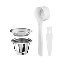 Cápsula De Café Reutilizável De Aço Inoxidável Nespresso, Filtros De Café Recarregáveis, Ferramenta