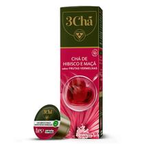Cápsula de Chá Hibisco e Maça 3Cha Tres 3 Corações 10 Unidades