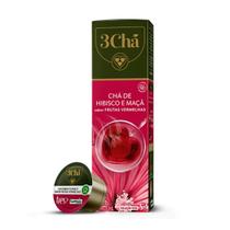 Cápsulas 3 Corações Chá Misto de Hibisco e Maçã 10 Unid.