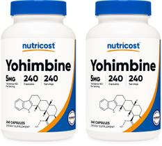 Cápsulas de 5 mg de ioimbina Nutricost, 480 unidades, sem glúten Cápsulas de 5 mg de ioimbina Nutricost, 480 unidades, sem glúten