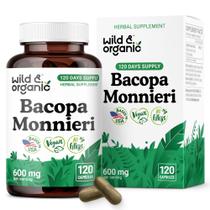Cápsulas de Bacopa Monnieri Selvagem e Orgânica 600 mg 120 unidades Cápsulas de Bacopa Monnieri Selvagem e Orgânica 600 mg 120 unidades