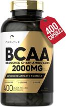 Cápsulas de BCAA Carlyle 2000mg - 400 Unidades - Sem Glúten e Não Transgênico