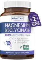 Cápsulas de bisglicinato de magnésio Healths Harmony 200mg Cápsulas de bisglicinato de magnésio Healths Harmony 200mg