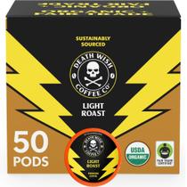 Cápsulas de Café Death Wish Light Roast Orgânico e Fair Trade 50 unidades Cápsulas de Café Death Wish Light Roast Orgânico e Fair Trade 50 unidades