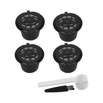 Cápsulas De Café Reutilizáveis Com Colher E Escova, Filtro De Café Para Nespresso, 4 Pcs