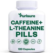 Cápsulas de cafeína e teanina Purisure 100mg + 200mg 120 dias