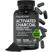 Cápsulas de Carvão Ativado Vital+Boon 520 mg 120 cápsulas Cápsulas de Carvão Ativado Vital+Boon 520 mg 120 cápsulas