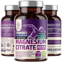 Cápsulas de citrato de magnésio Number One Nutrition 1250mg 120ct Cápsulas de citrato de magnésio Number One Nutrition 1250mg 120ct