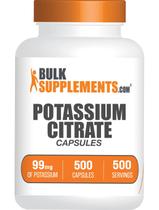 Cápsulas de citrato de potássio BulkSupplements.com 99mg 500 cápsulas Cápsulas de citrato de potássio BulkSupplements.com 99mg 500 cápsulas