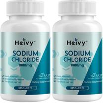 Cápsulas de Cloreto de Sódio Heivy 1000 mg 365 comprimidos, pacote com 2 Cápsulas de Cloreto de Sódio Heivy 1000 mg 365 comprimidos, pacote com 2