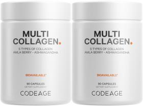 Cápsulas de colágeno Codeage Multi 5 tipos com pacote de 2 Ashwagandha Cápsulas de colágeno Codeage Multi 5 tipos com pacote de 2 Ashwagandha