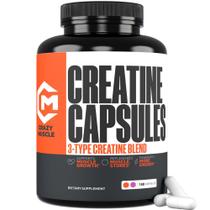 Cápsulas de creatina Crazy Muscle 5g 3X ThreeAtine antes do treino Cápsulas de creatina Crazy Muscle 5g 3X ThreeAtine antes do treino