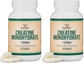 Cápsulas de Creatina Double Wood 1 g, 120 unidades, veganas, sem OGM Cápsulas de Creatina Double Wood 1 g, 120 unidades, veganas, sem OGM