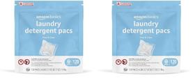Cápsulas de detergente para roupa Amazon Basics 120 pacotes para 120 cargas Cápsulas de detergente para roupa Amazon Basics 120 pacotes para 120 cargas