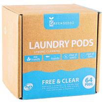 Cápsulas de detergente para roupa Greenseedz Free Clear 64 unidades