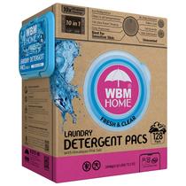 Cápsulas de detergente para roupa WBM Home Fresh & Clear 128 unidades