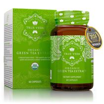 Cápsulas de extrato de chá verde True Veda Organic 60 cápsulas