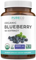 Cápsulas de Extrato de Mirtilo Orgânico PURE CO 10:1 5000mg Veganas Cápsulas de Extrato de Mirtilo Orgânico PURE CO 10:1 5000mg Veganas
