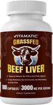 Cápsulas de Fígado Bovino Vitamatic 180 Unidades 3000 mg de Animais Alimentados com Pasto Cápsulas de Fígado Bovino Vitamatic 180 Unidades 3000 mg de Animais Alimentados com Pasto