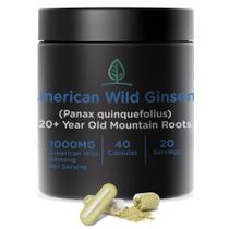 Cápsulas de ginseng selvagem americano Holistic Bin 40 unidades