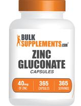 Cápsulas de gluconato de zinco BulkSupplements.com 40 mg 365 cápsulas