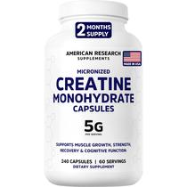 Cápsulas de monohidrato de creatina American Research 5000 mg 240 ct