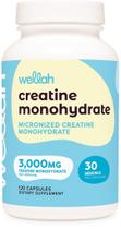 Cápsulas de monohidrato de creatina Wellah 3000 mg 120 cápsulas 30 porções Cápsulas de monohidrato de creatina Wellah 3000 mg 120 cápsulas 30 porções