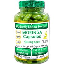 Cápsulas de Moringa Ervas perfeitamente naturais 150x500mg orgânicas