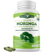 Cápsulas de Moringa PURA VIDA Moringa de origem única 120 quilates 500 mg
