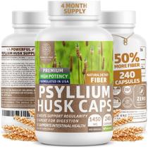 Cápsulas de Psyllium Husk Number One Nutrition 1450 mg 240 cápsulas