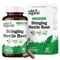 Cápsulas de raiz de urtiga, silvestres e orgânicas, 5000 mg, veganas