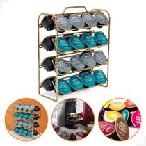 Cápsulas Dolce Gusto Dourado Suporte 32 Capsulas Aço Resitente Elegância e Organização