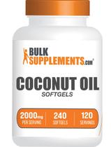 Cápsulas gelatinosas de óleo de coco BulkSupplements.com 2000 mg 240 cápsulas gelatinosas