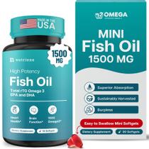 Cápsulas gelatinosas de óleo de peixe Nutriana de alta potência 1500 mg de ômega-3 Cápsulas gelatinosas de óleo de peixe Nutriana de alta potência 1500 mg de ômega-3