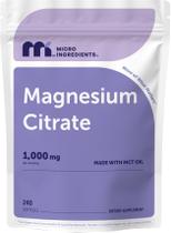 Cápsulas moles de citrato de magnésio Micro Ingredients 1000 mg 240 un.