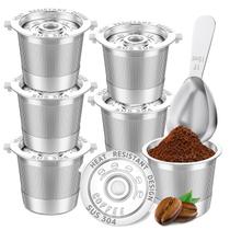 Cápsulas Reutilizáveis K Cup NESSUS, Kit com 6 Unidades em Aço Inoxidável para Keurig 1.0