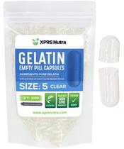 Cápsulas vazias XPRS Nutra tamanho 5 - 1000 unidades de gelatina transparente Cápsulas vazias XPRS Nutra tamanho 5 - 1000 unidades de gelatina transparente