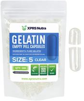 Cápsulas vazias XPRS Nutra tamanho 5 - 500 unidades de gelatina transparente Cápsulas vazias XPRS Nutra tamanho 5 - 500 unidades de gelatina transparente