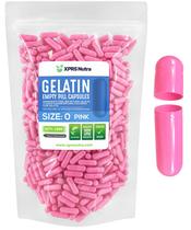 Cápsulas XPRS Nutra tamanho 0 rosa, 1000 unidades, gelatina Cápsulas XPRS Nutra tamanho 0 rosa, 1000 unidades, gelatina