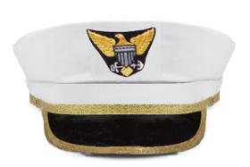 Captain Hat Dress Up America Boat White Navy Admiral Adult