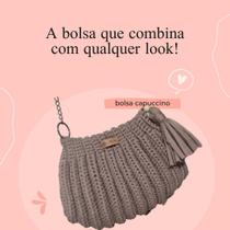 Capuccino - Bolsa feita com fio de malha em crochê. Capuccino - Bolsa feita com fio de malha em crochê.